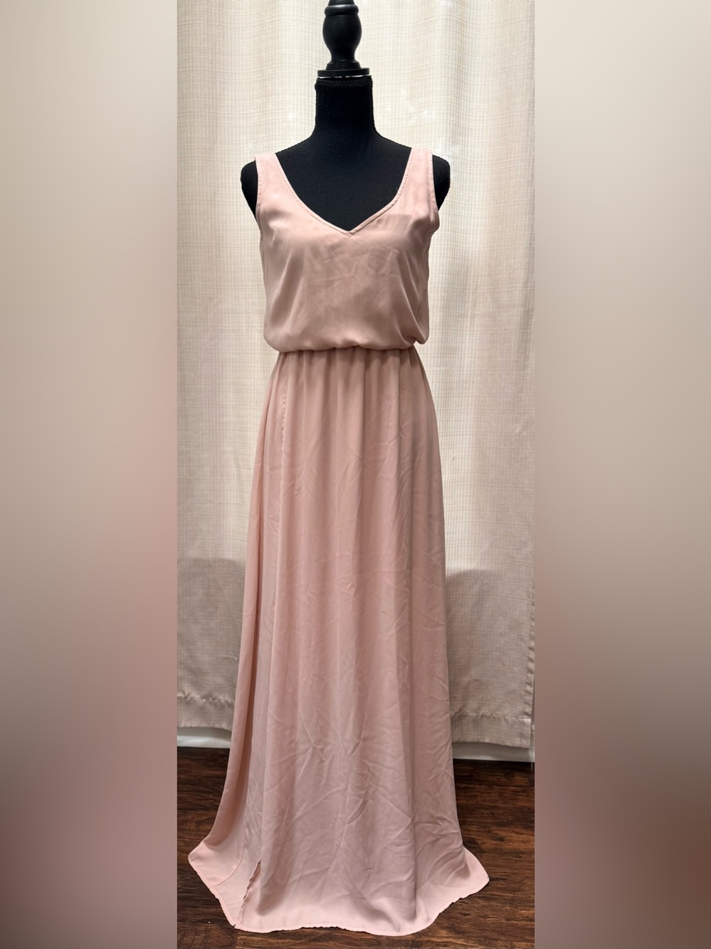 Show Me Your Mumu Kendall Maxi Dress XS Blush Pink V Neck Wedding Guest